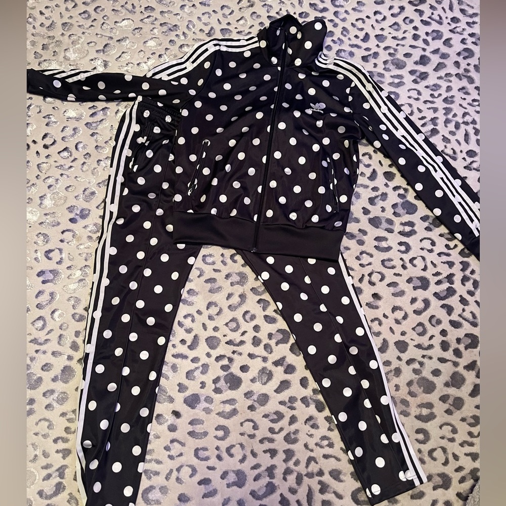 RARE Adidas Polkadot Tracksuit Jacket and Pants Large
